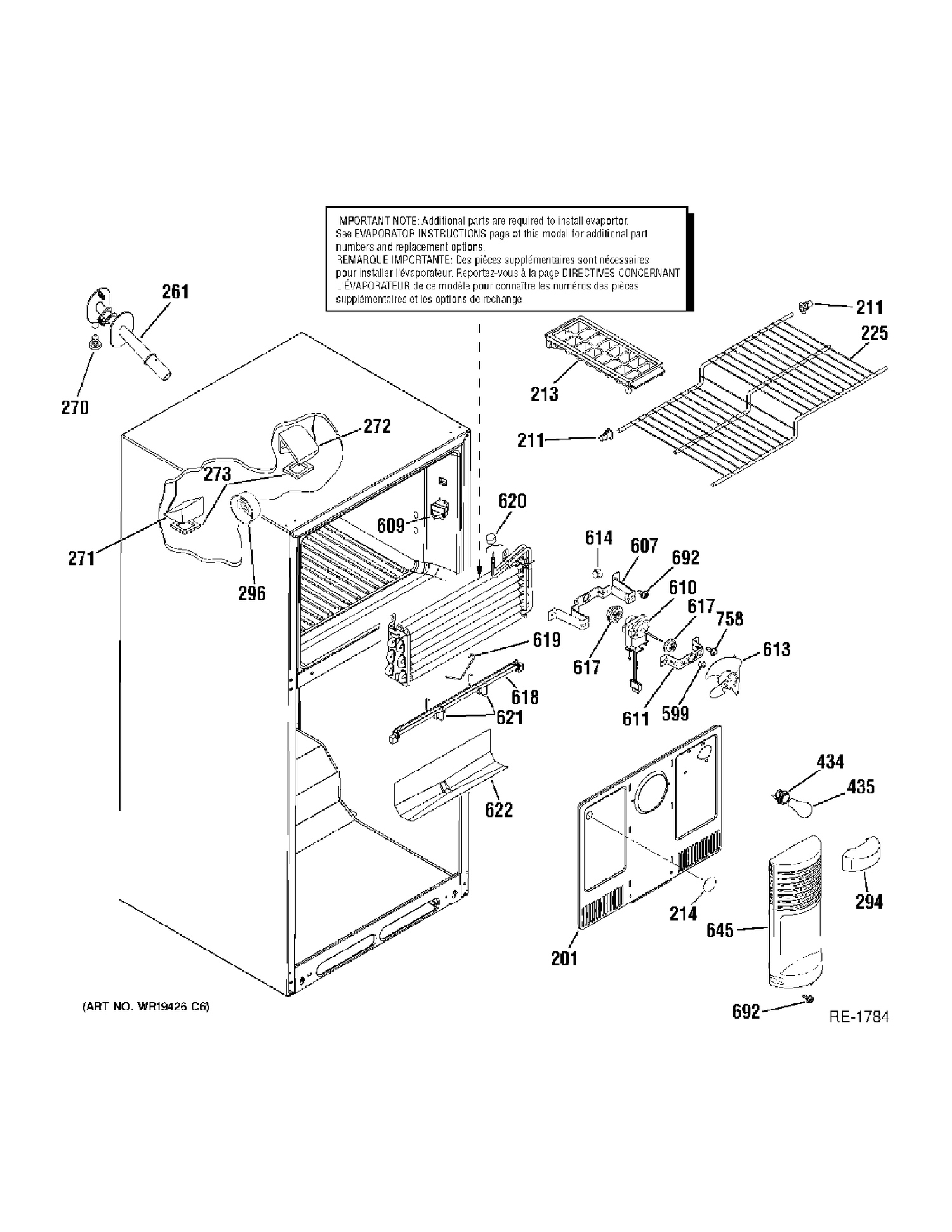 FZ SECTION Diagram and Parts List for 38485KBRCRBB  General Electric Refrigerator