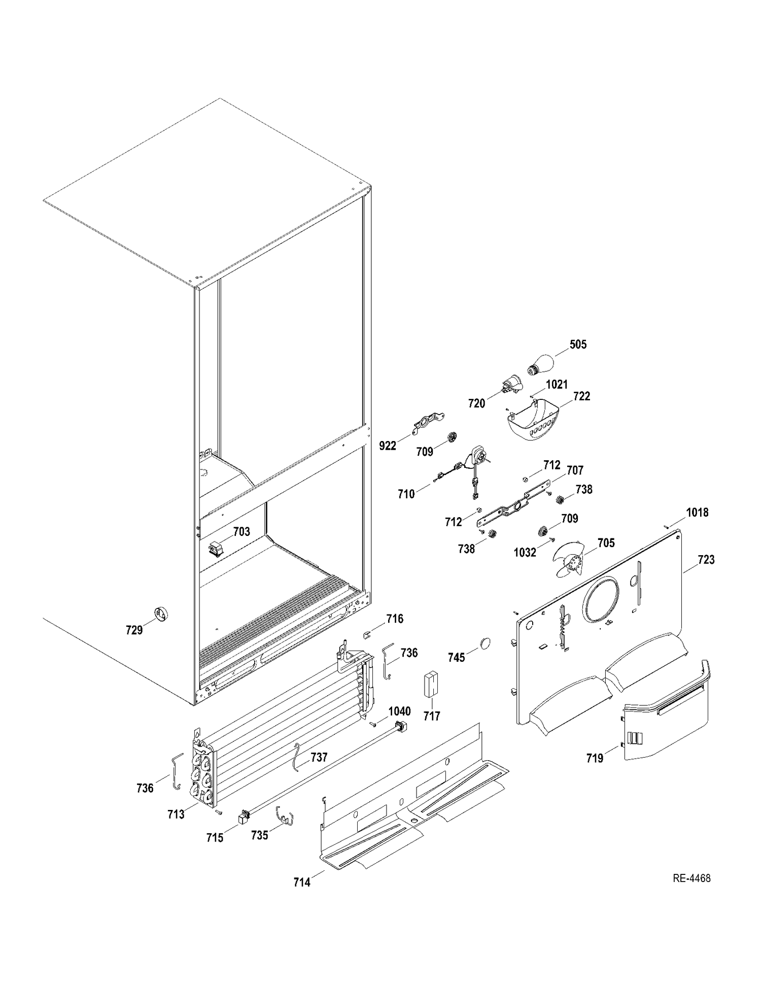 FZ SECTION Diagram and Parts List for GBRS0HBXFRSS  General Electric Refrigerator