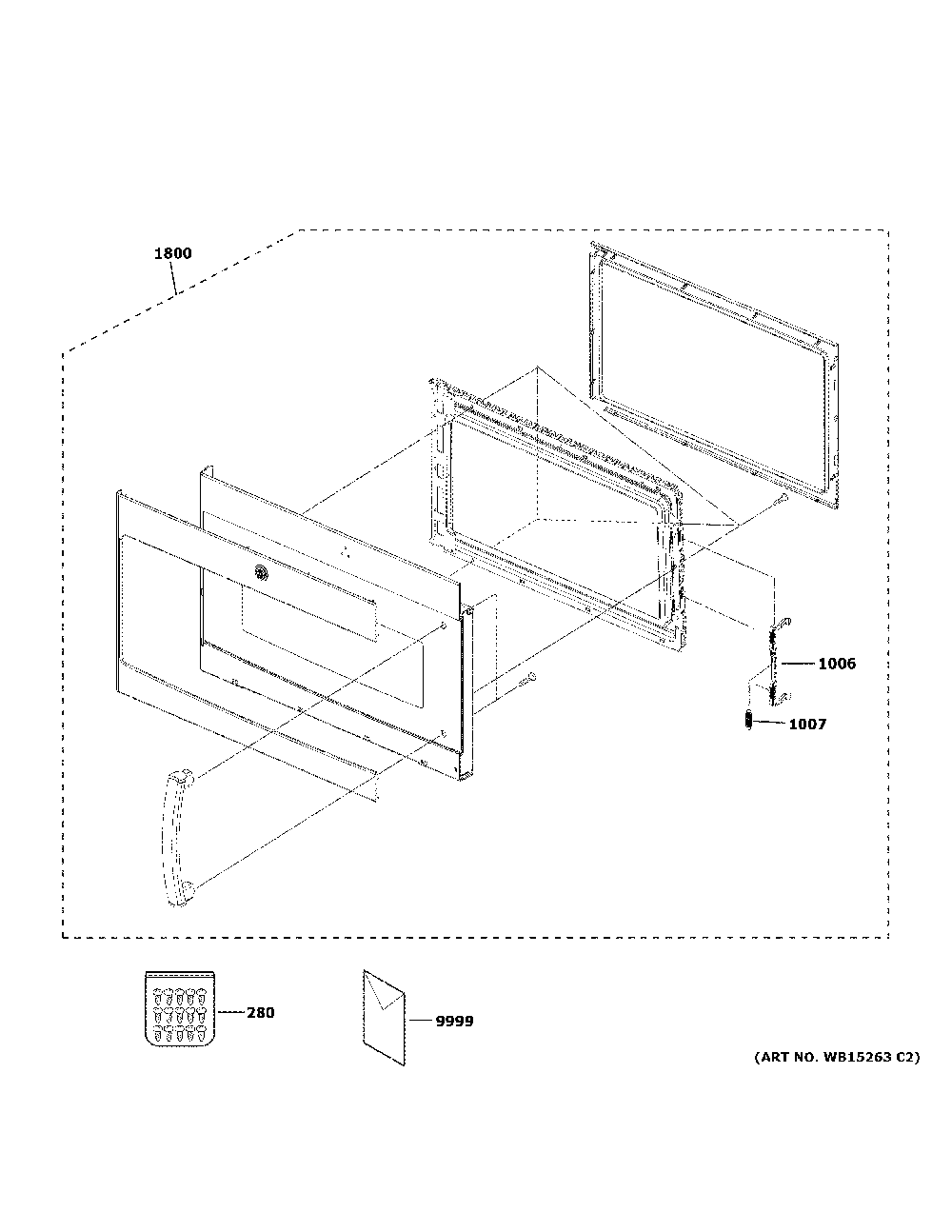 Door Parts Diagram and Parts List for PSA9120SP1SS  General Electric Microwave