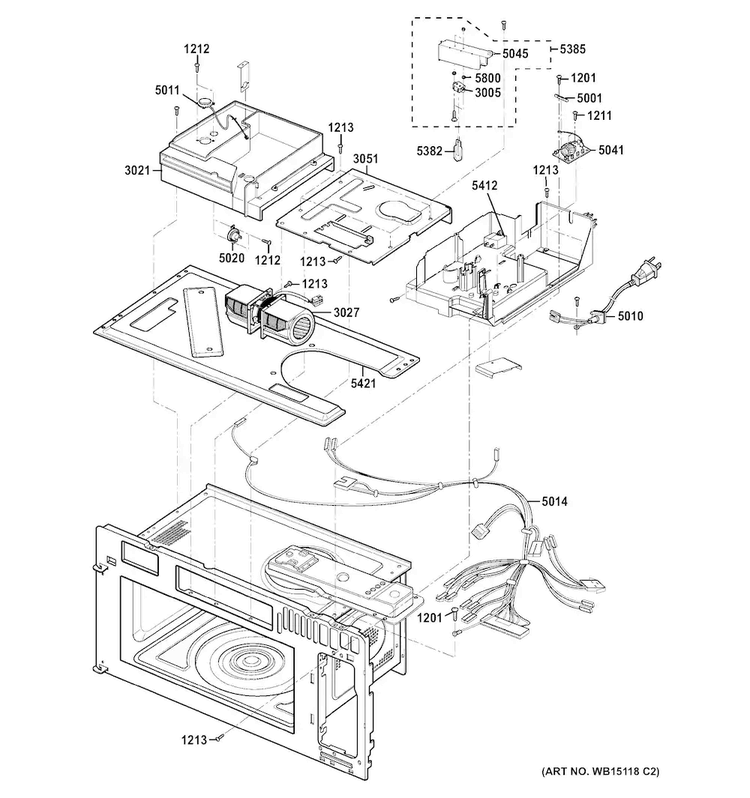 Interior Parts Diagram and Parts List for CVM1790SS3SS  General Electric Microwave