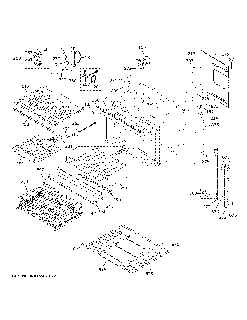 Body Parts Diagram and Parts List for PTS7000SN2SS  General Electric Wall Oven