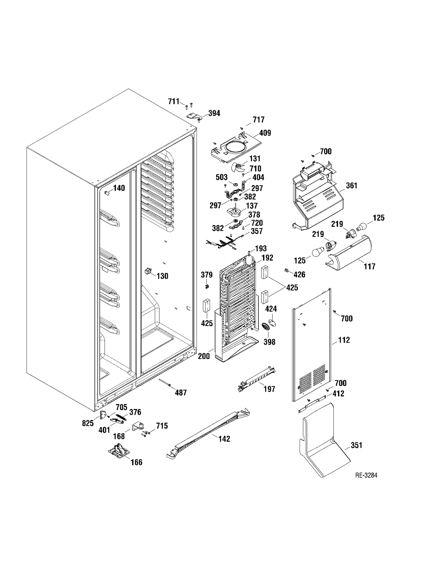 FZ SECTION Diagram and Parts List for PSTW6YGXAGSS  General Electric Refrigerator