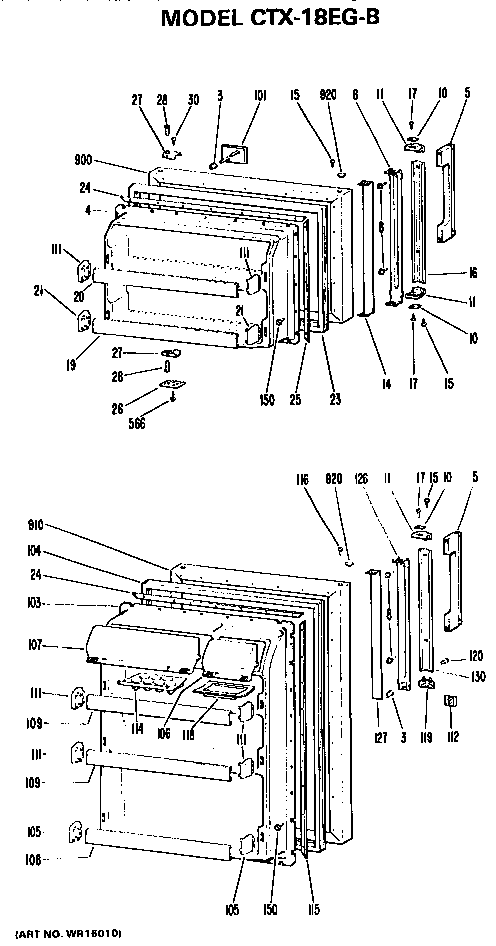 Doors Diagram and Parts List for CTX18EGB  Hotpoint Refrigerator