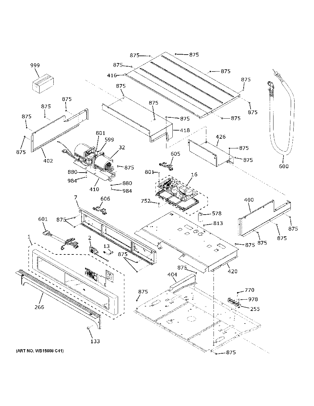 Control Panel Diagram and Parts List for CTS90DP4N2W2  General Electric Wall Oven
