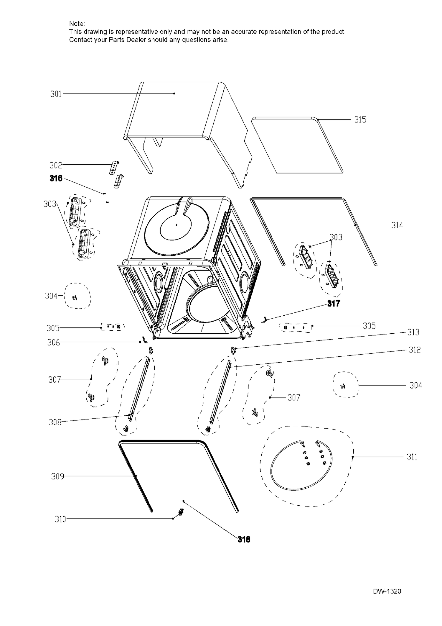 BODY PARTS 1 Diagram and Parts List for GDT650SMJ2ES  General Electric Dishwasher