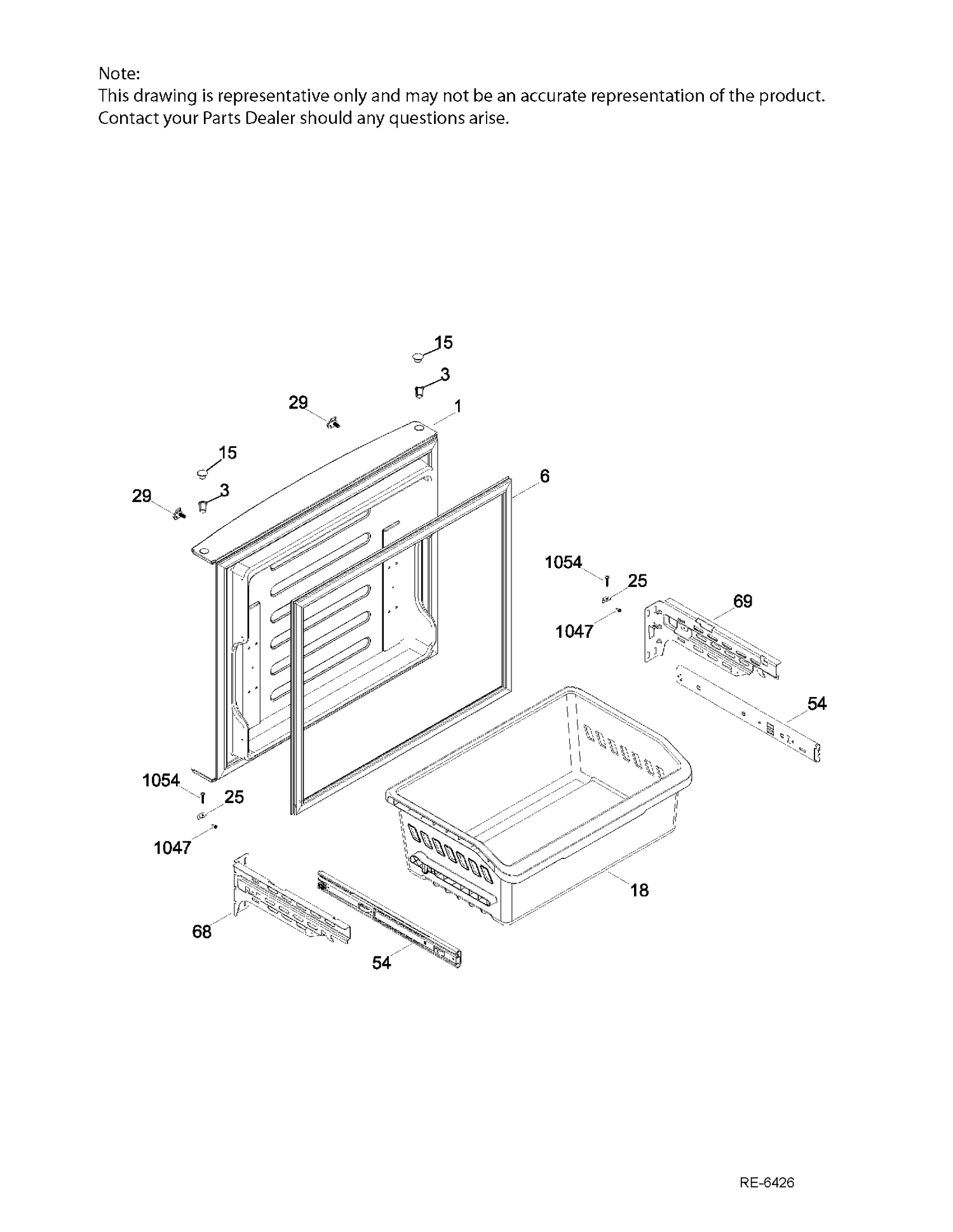 FZ DOOR Diagram and Parts List for GNE21DSKAKSS  General Electric Refrigerator