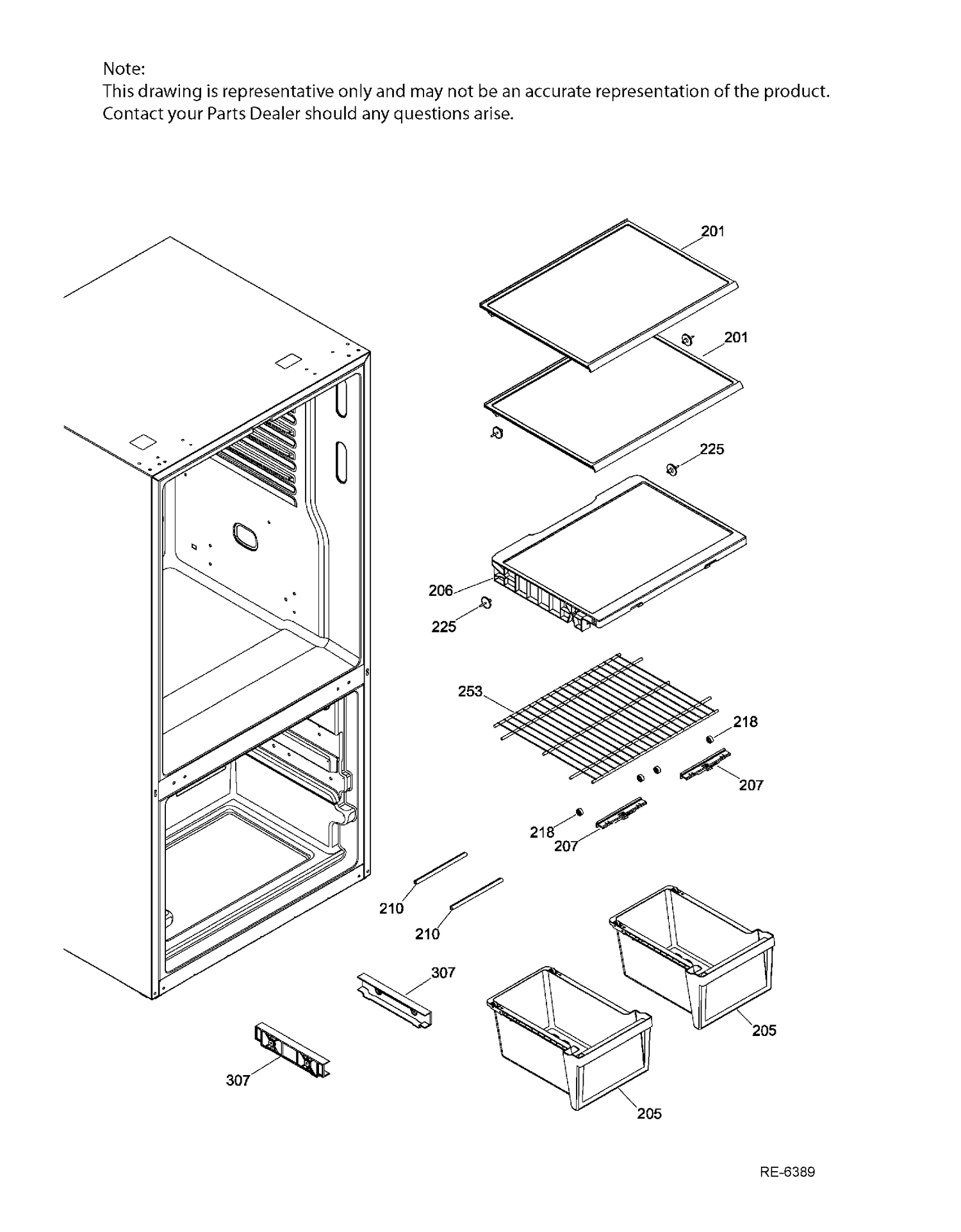 FF SHELVES Diagram and Parts List for GBE21AGKAKBB  General Electric Refrigerator