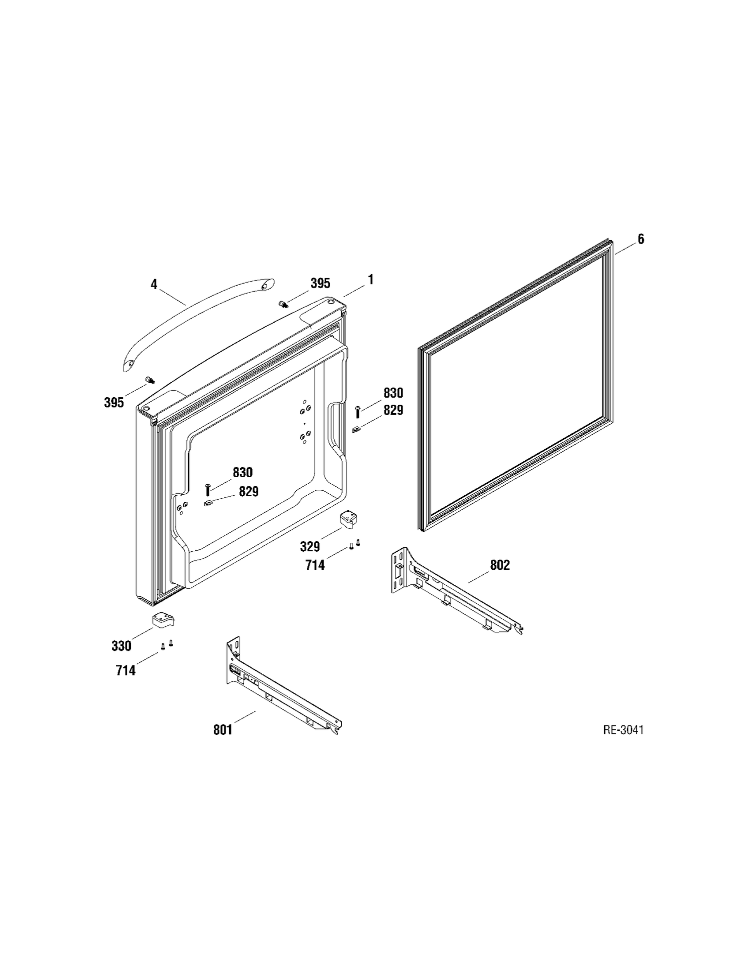 FZ DOOR Diagram and Parts List for GDRS0KBXARSS  General Electric Refrigerator
