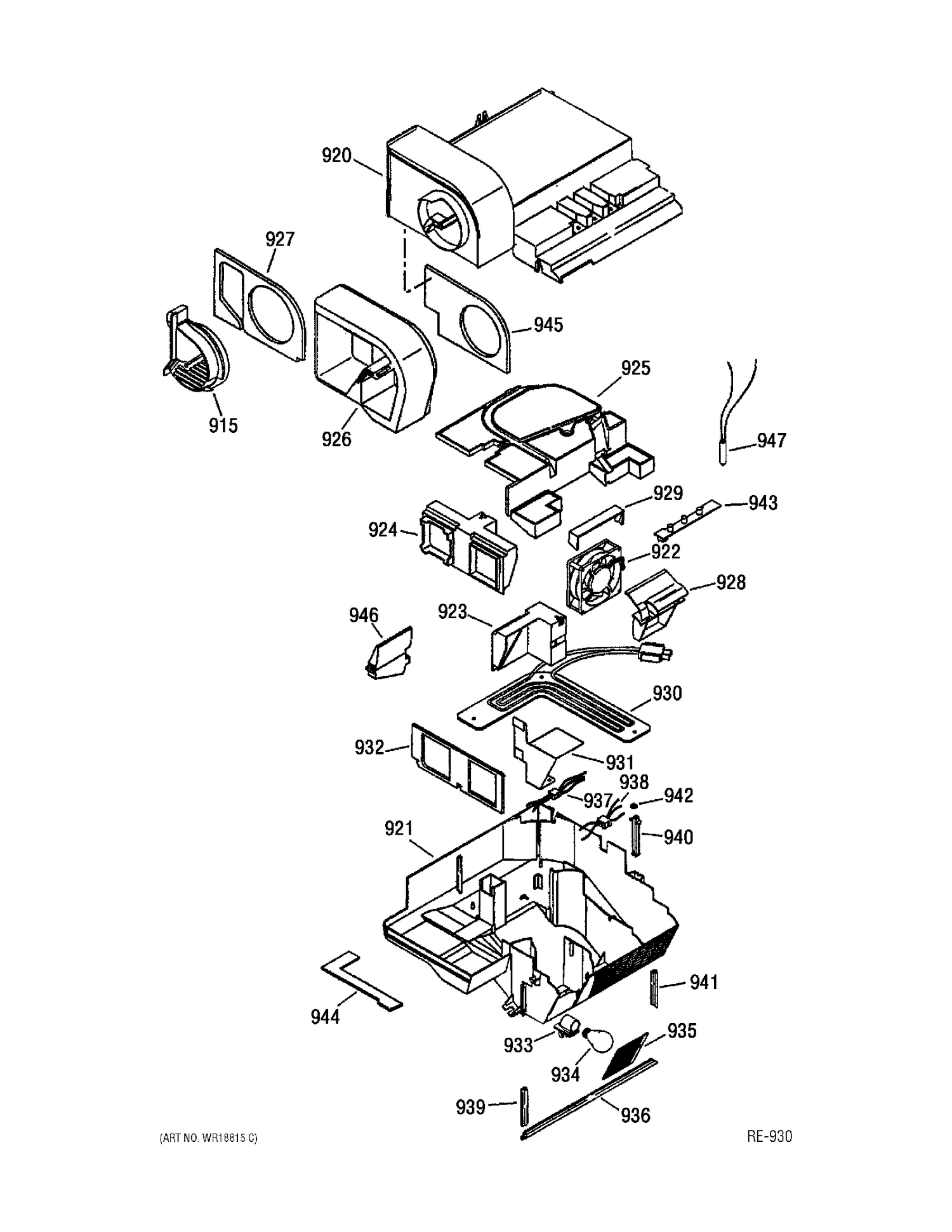CUSTOM COOL Diagram and Parts List for PSI23SGMBKBS  General Electric Refrigerator