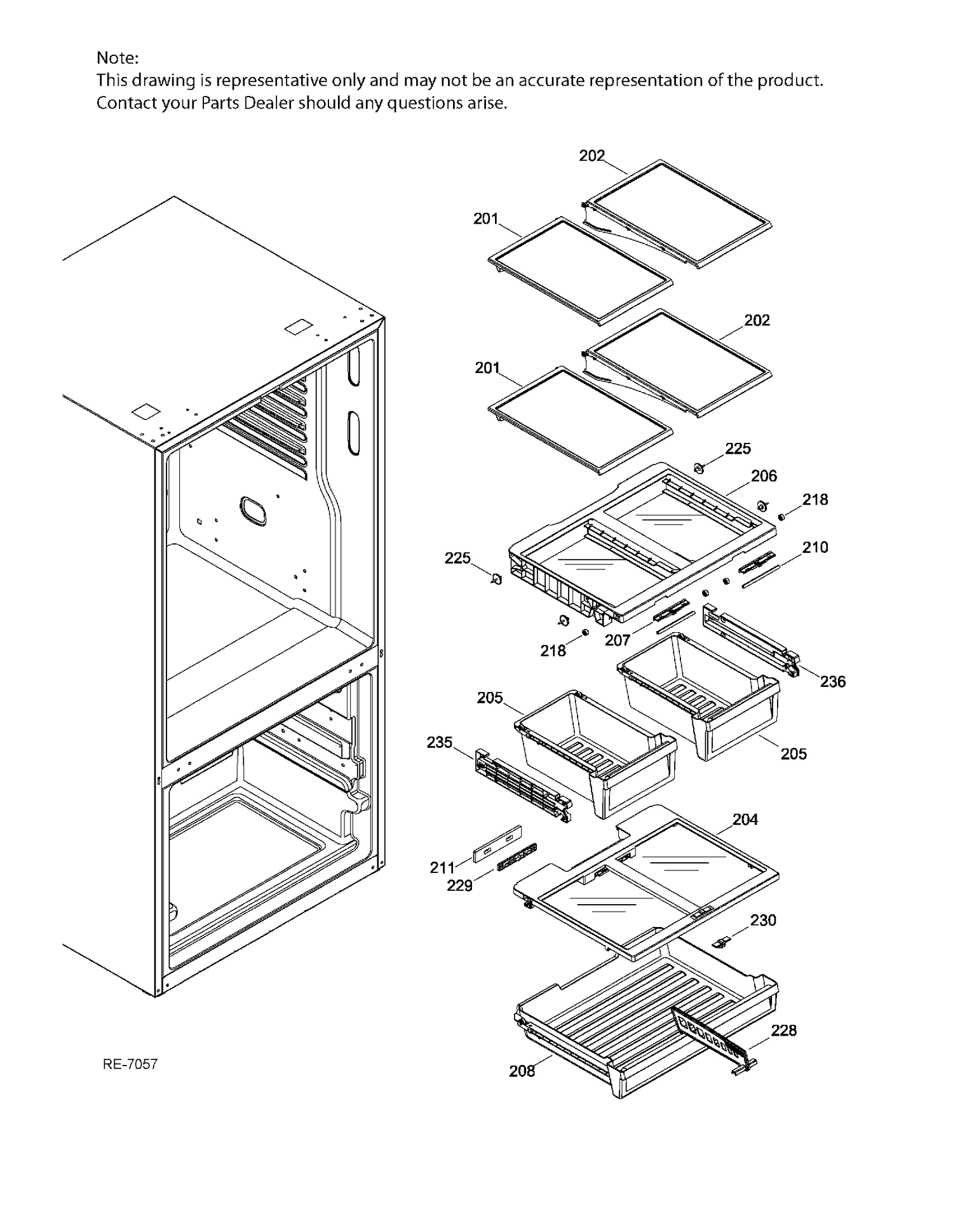 FRESH FOOD SHELVES Diagram and Parts List for PNE21KGKBKWW  General Electric Refrigerator