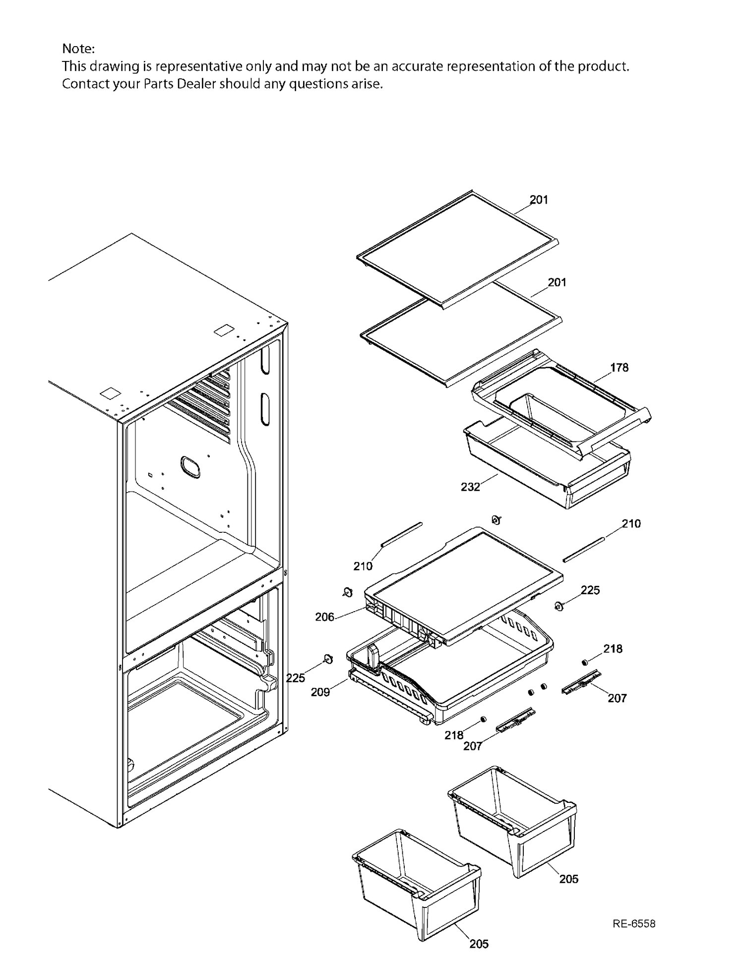 FF SHELVES Diagram and Parts List for GDE21ESKBRSS  General Electric Refrigerator