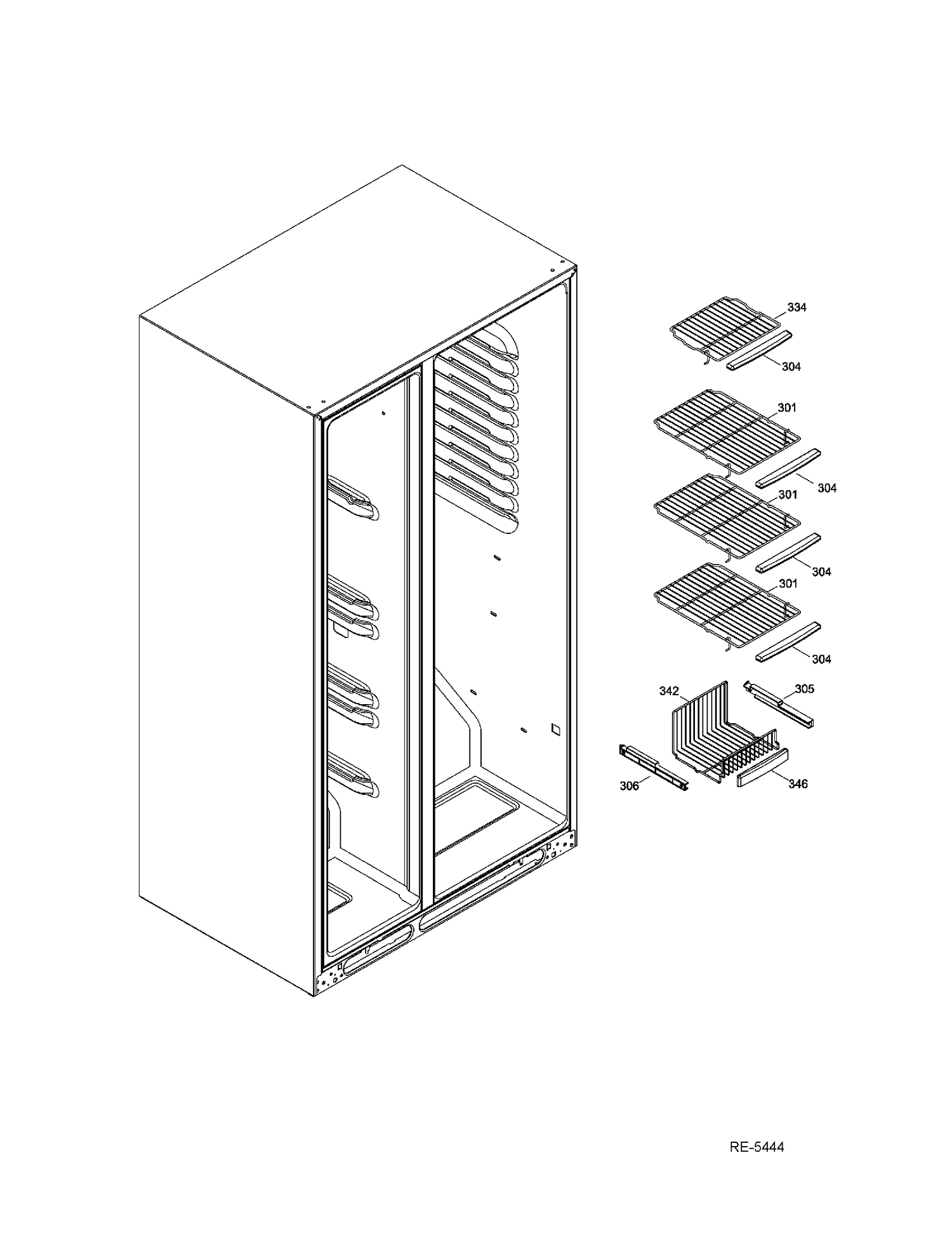 FZ SHELVES Diagram and Parts List for GSHF9NGYBCBB  General Electric Refrigerator