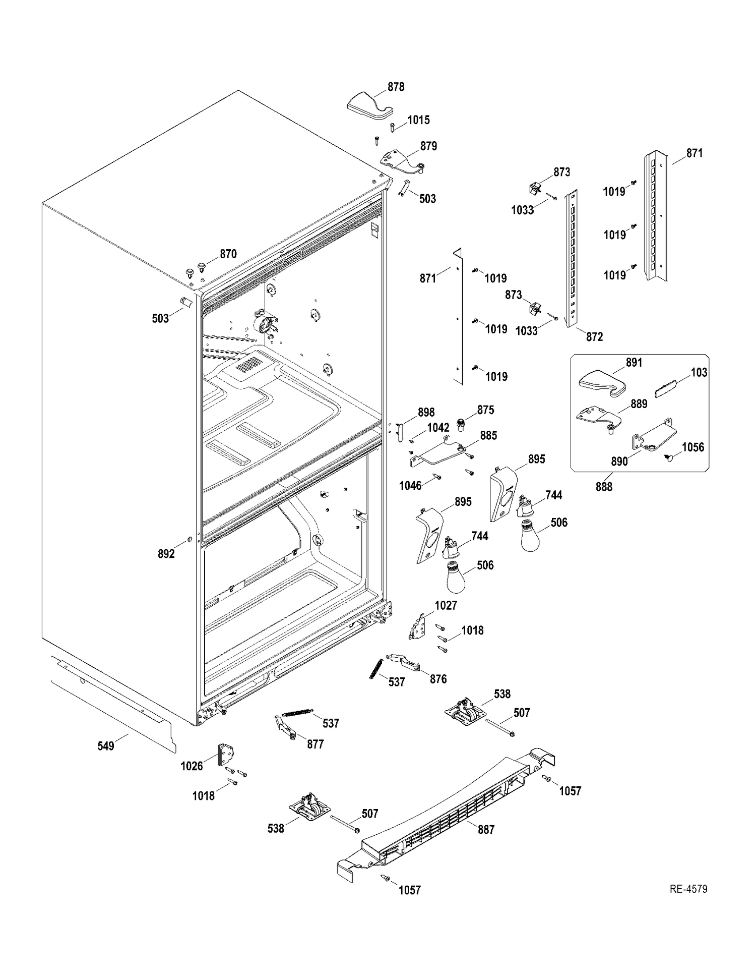 MISCELLANEOUS PARTS Diagram and Parts List for PDRF0MBYCRWW  General Electric Refrigerator
