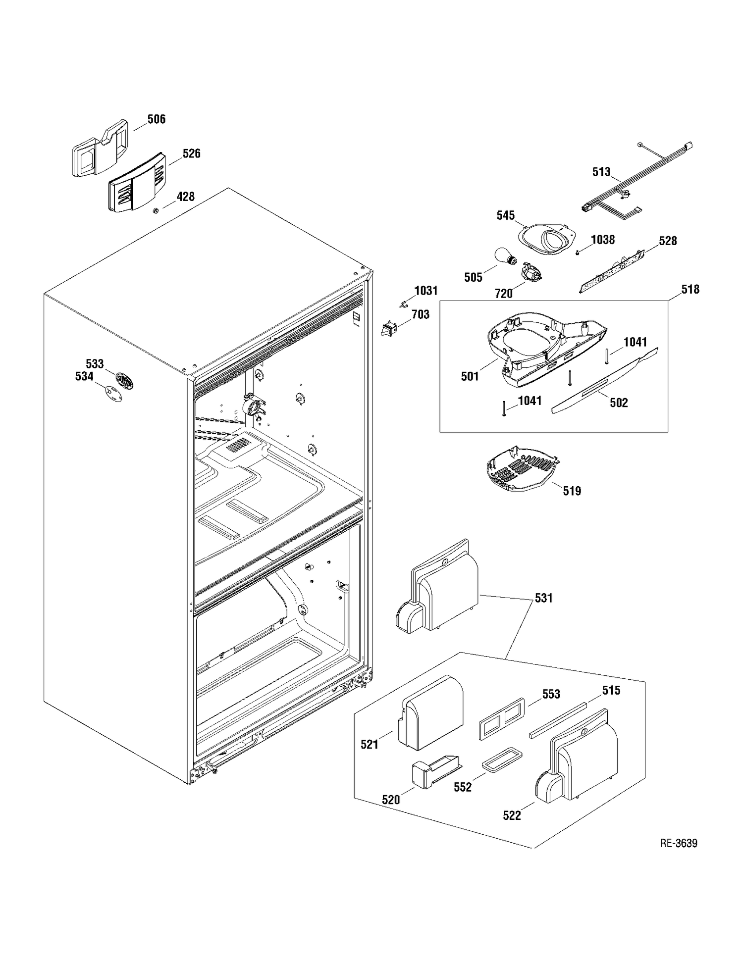 FF SECTION Diagram and Parts List for PDRF0MBXARWW  General Electric Refrigerator