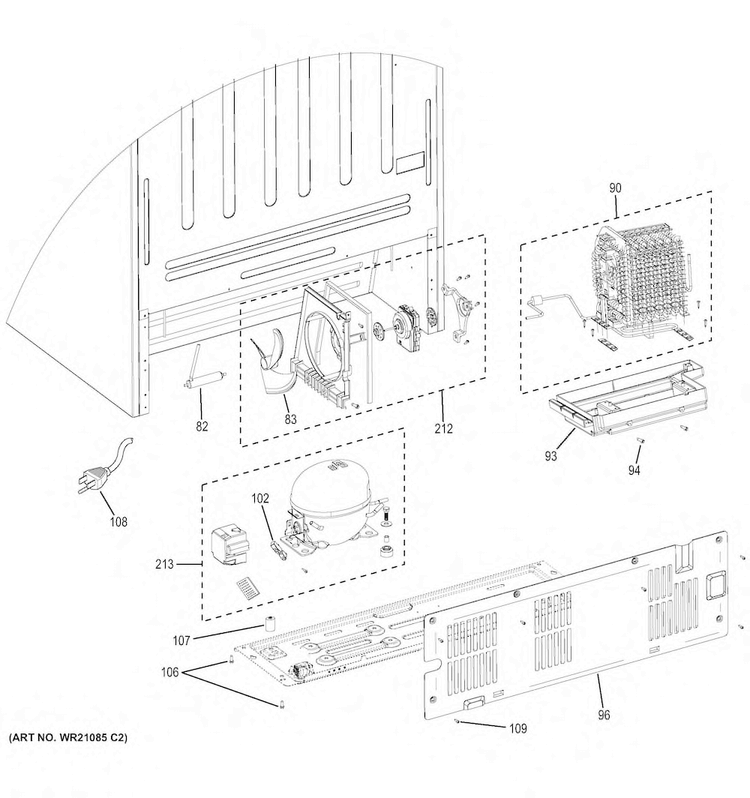 Machine Compartment Diagram and Parts List for GIE21GTHBBB  General Electric Refrigerator
