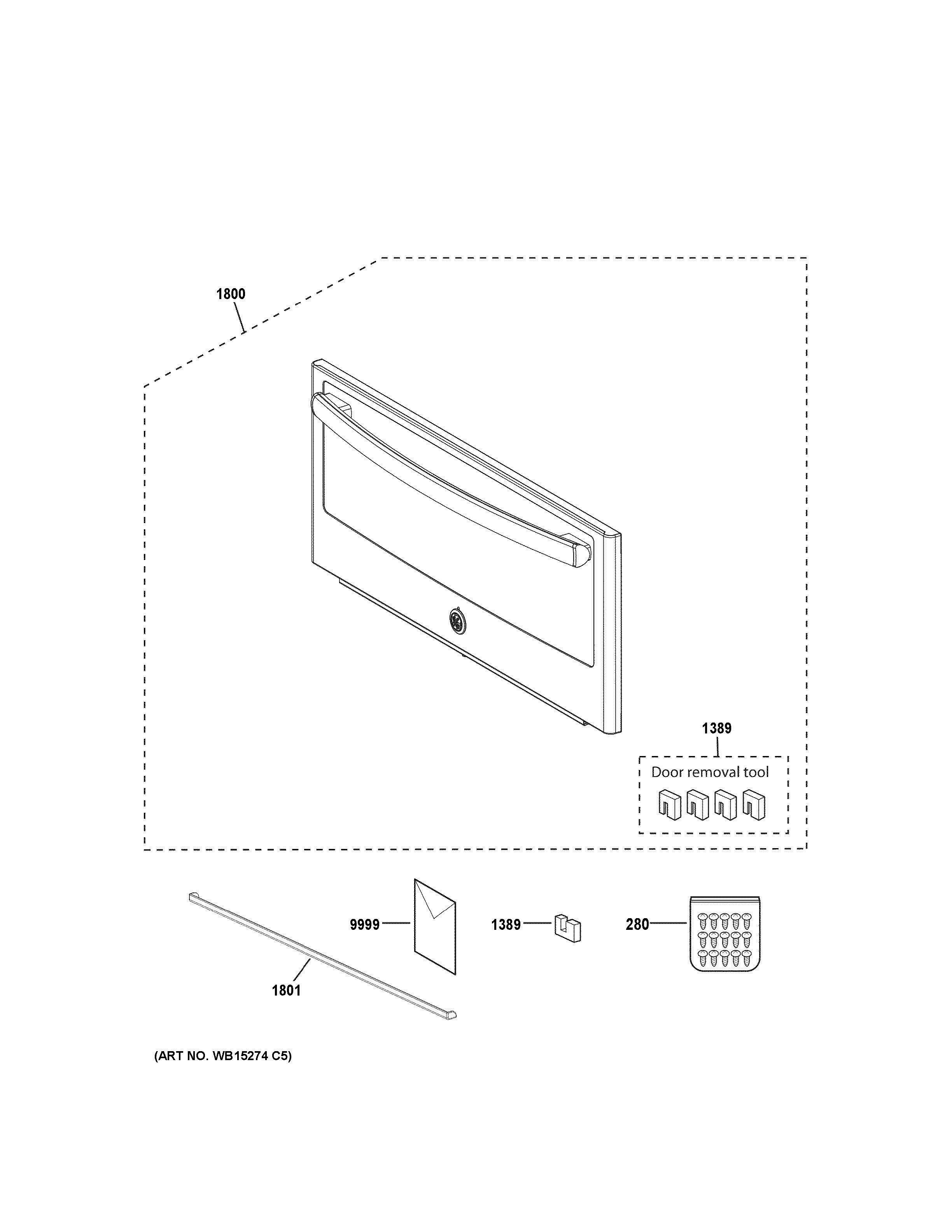 DOOR PARTS Diagram and Parts List for PSB9120EF2ES  General Electric Range