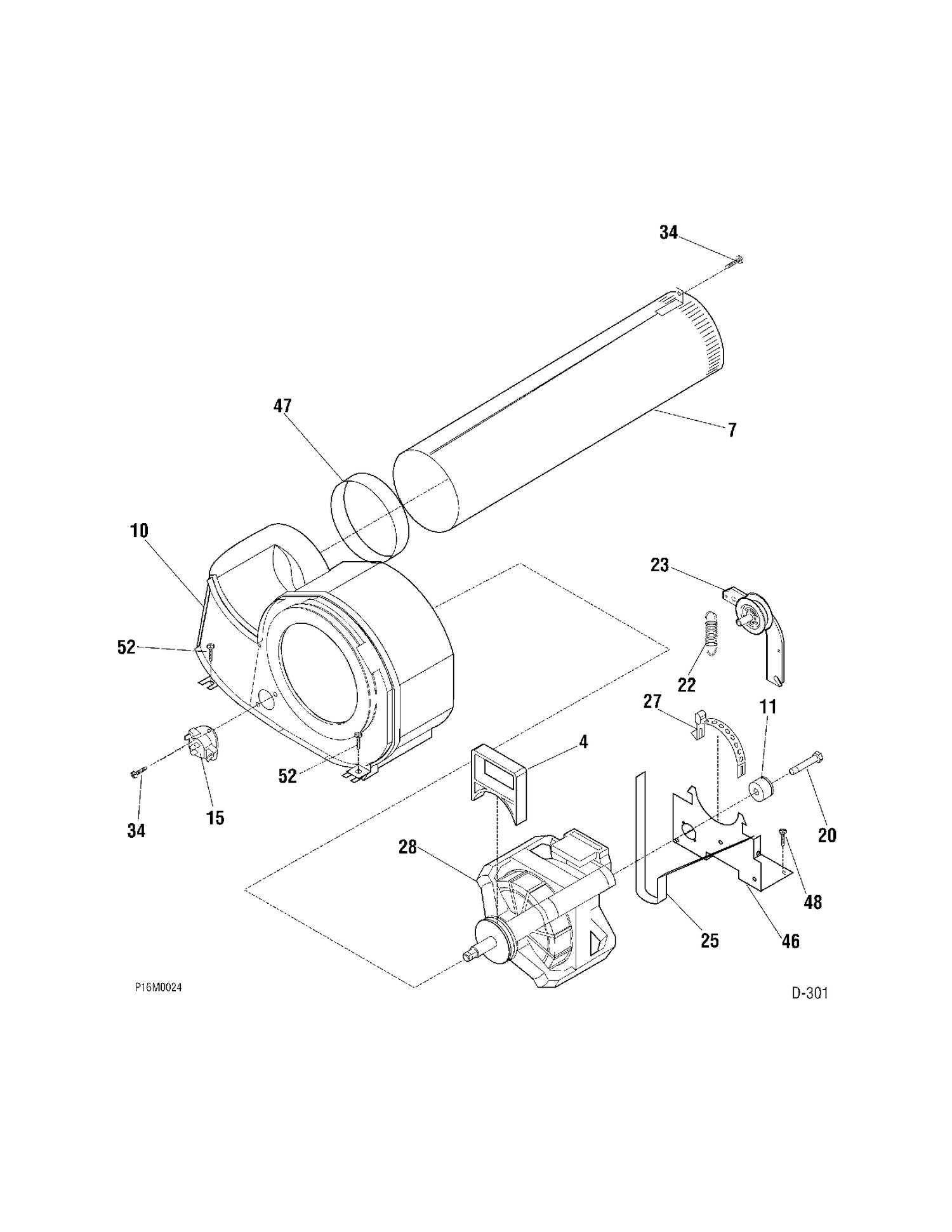 MOTOR Diagram and Parts List for BEF221CAS1  General Electric Dryer