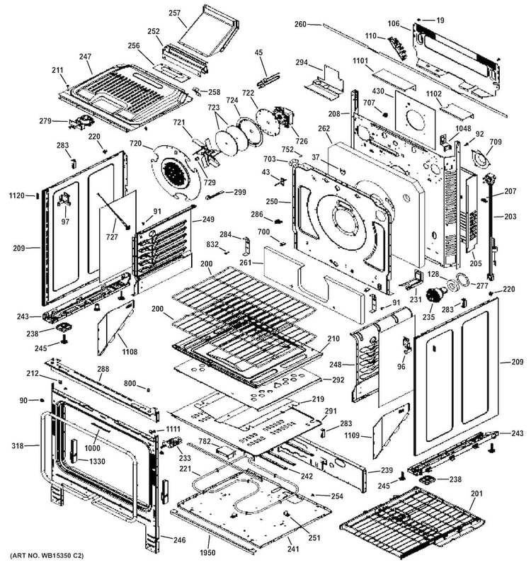 Body Parts Diagram and Parts List for PGS920SEF1SS  General Electric Range