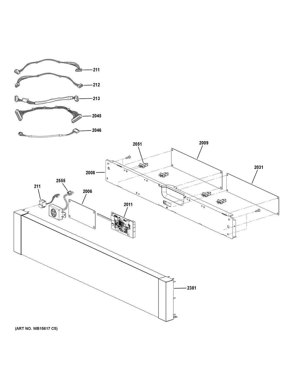 Control Parts Diagram and Parts List for PSB9240SV1SS  General Electric Wall Oven