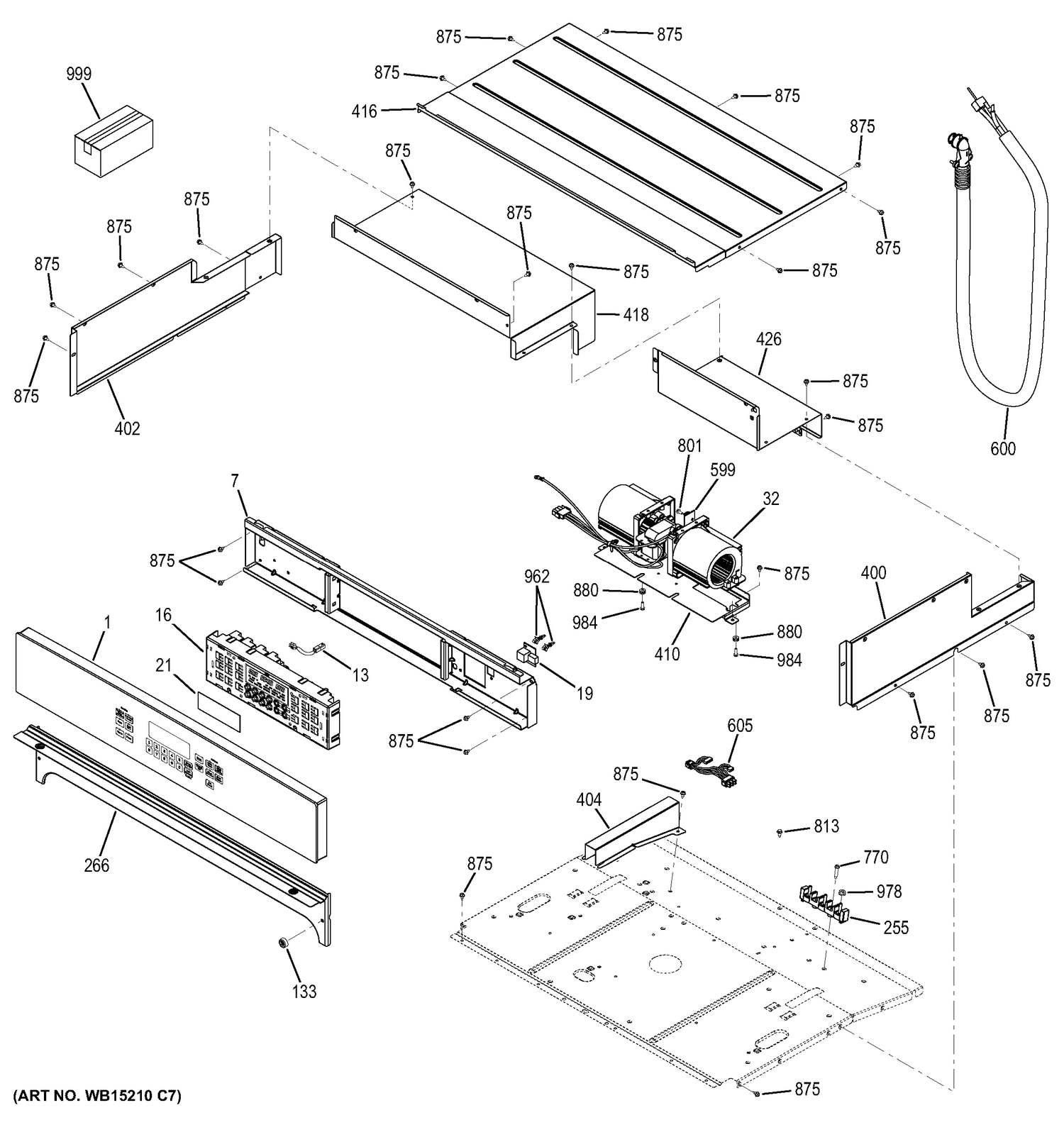 CONTROL PANEL Diagram and Parts List for JCK5000DF4BB  General Electric Range