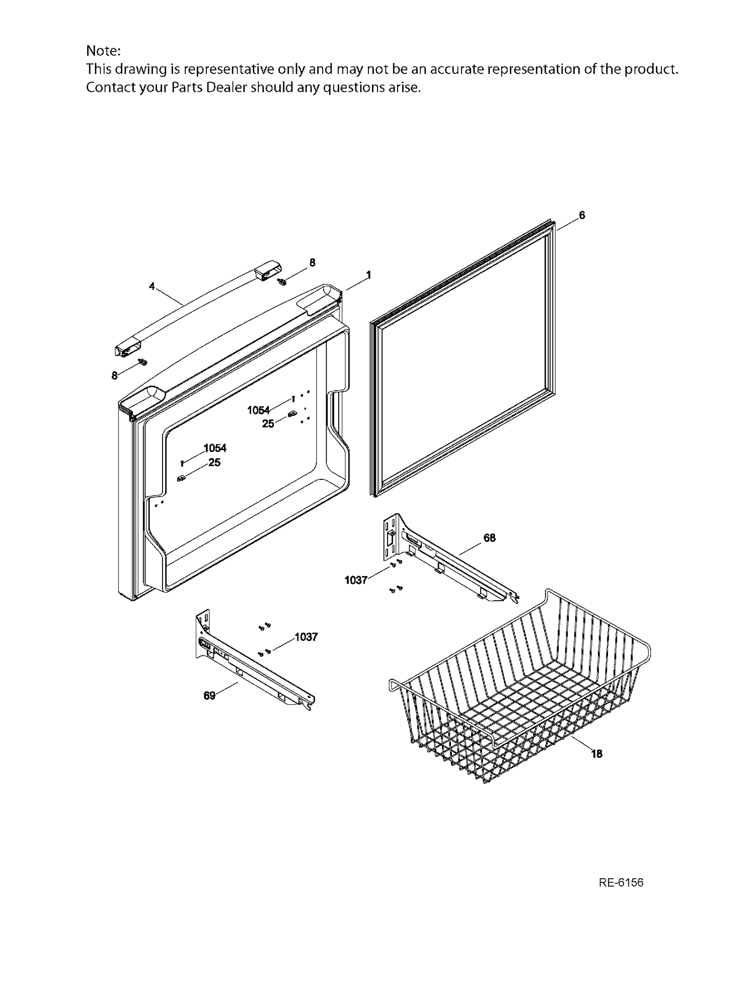 FZ DOOR Diagram and Parts List for PNR20KGEBFBB  General Electric Refrigerator