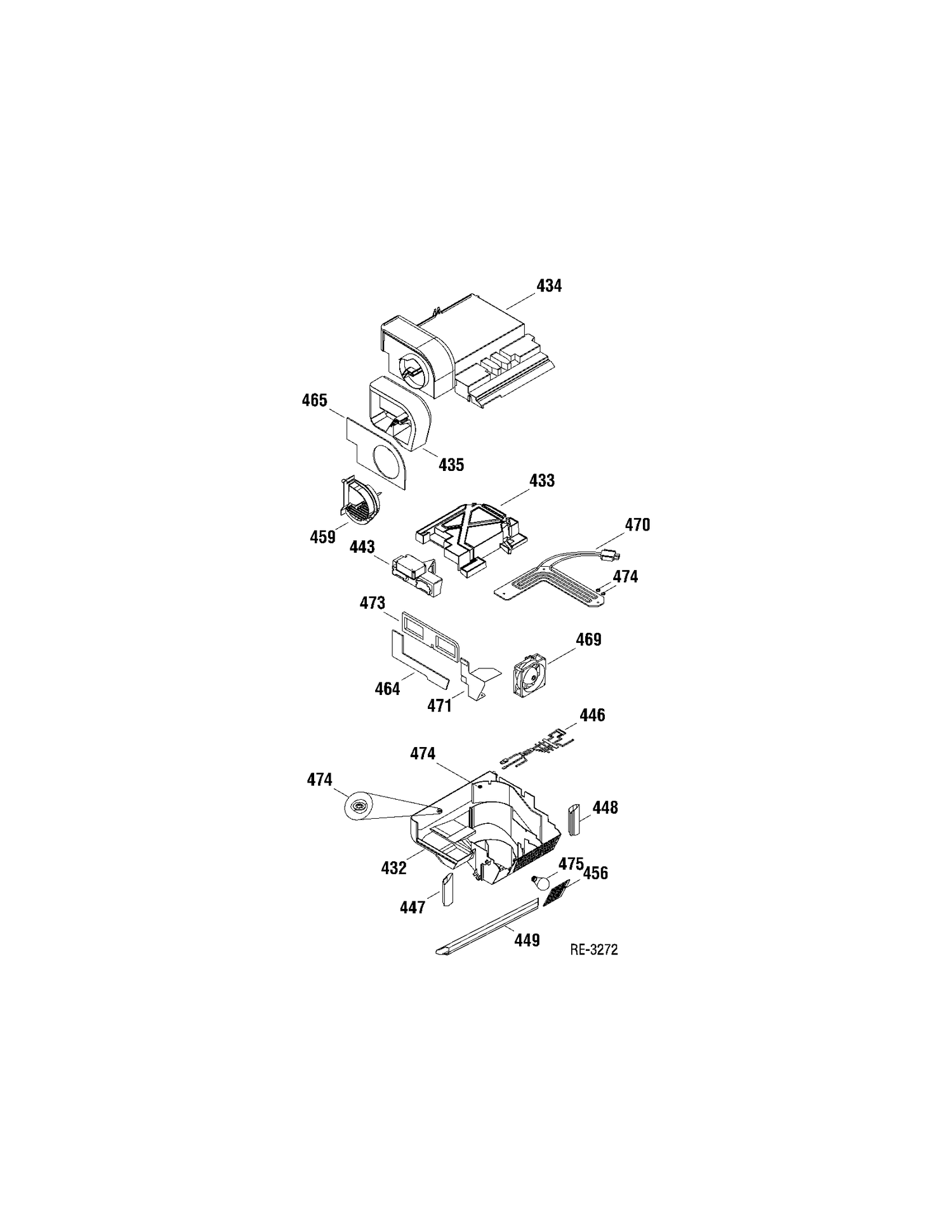 QUICK CHILL Diagram and Parts List for PSDS5YGXAFSS  General Electric Refrigerator