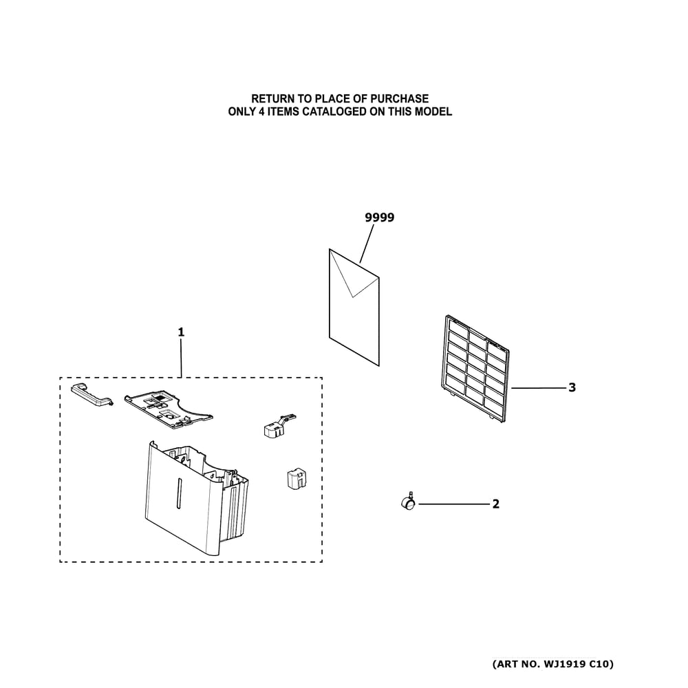 Dehumidifier Diagram and Parts List for ADHE50BWF2  General Electric Dehumidifier