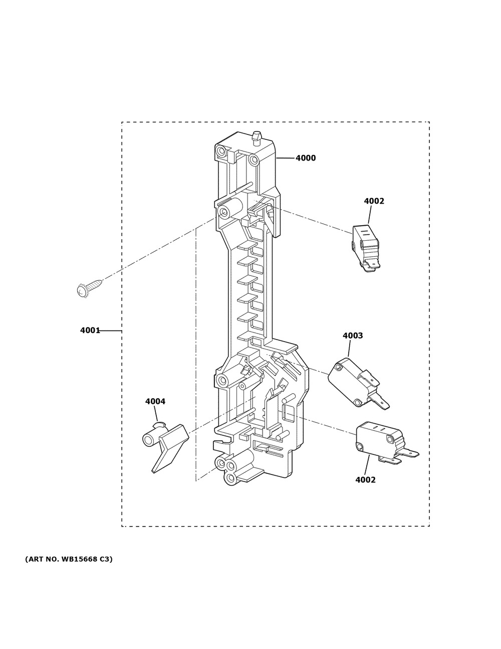 Latch Board Parts Diagram and Parts List for JVM3160DF9BB  General Electric Microwave