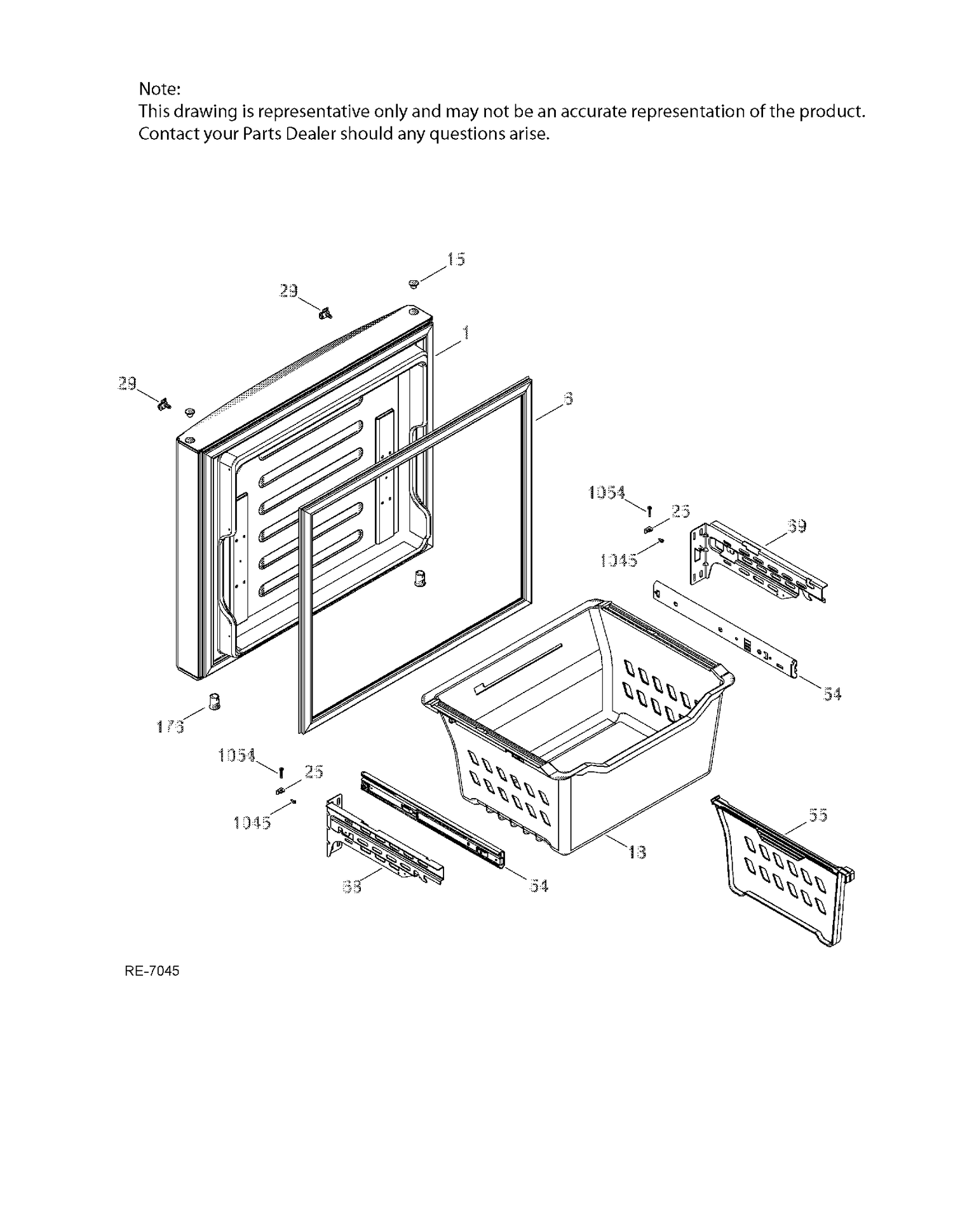 FZ DOOR Diagram and Parts List for PNE21KGKBKBB  General Electric Refrigerator