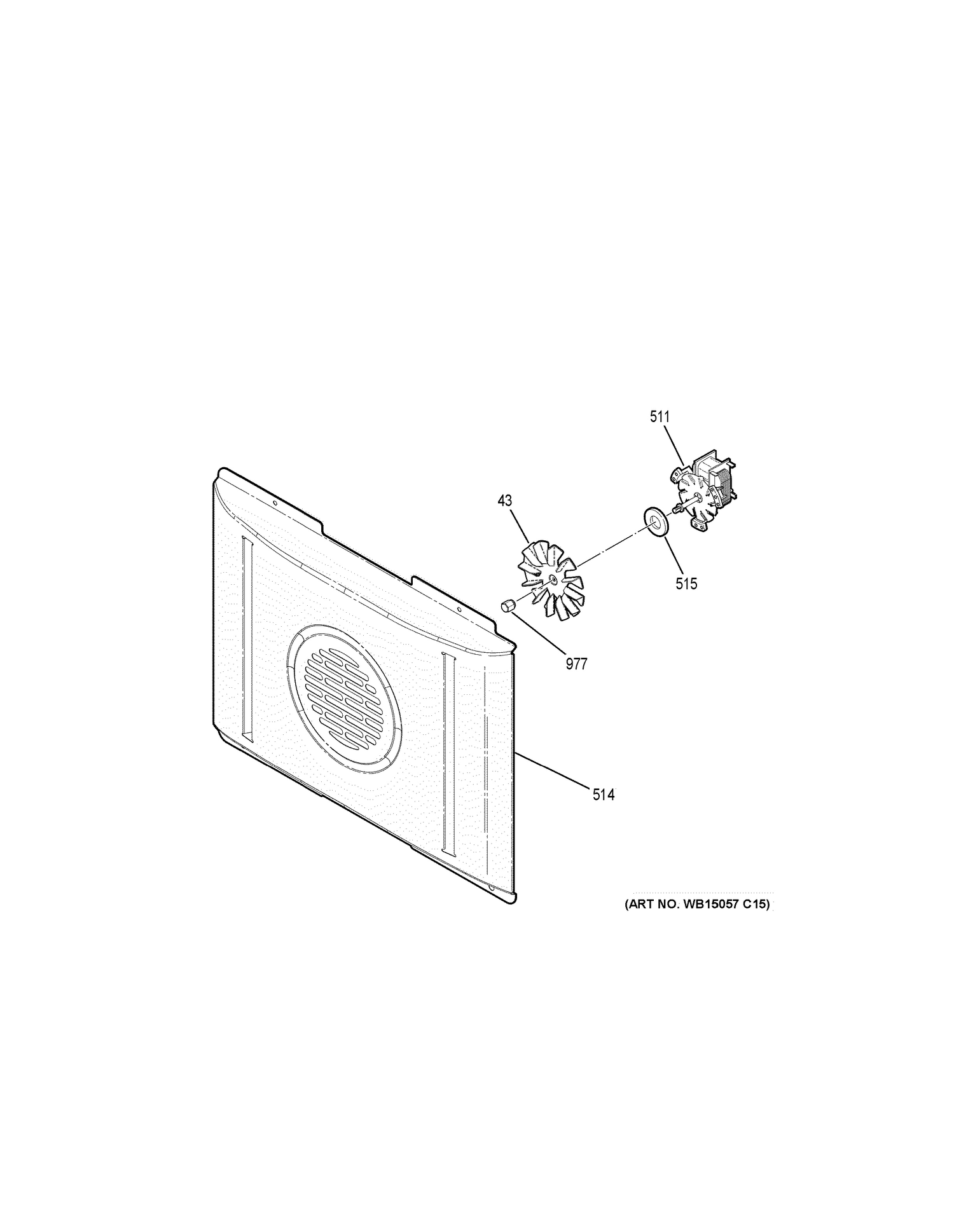CONVECTION FAN Diagram and Parts List for JCB865SJ4SS  General Electric Range