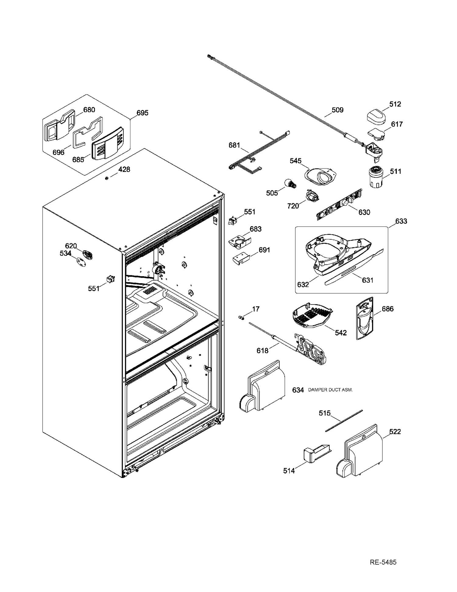 FF FUNCTIONAL PARTS Diagram and Parts List for CNR22SSEAFES  General Electric Refrigerator