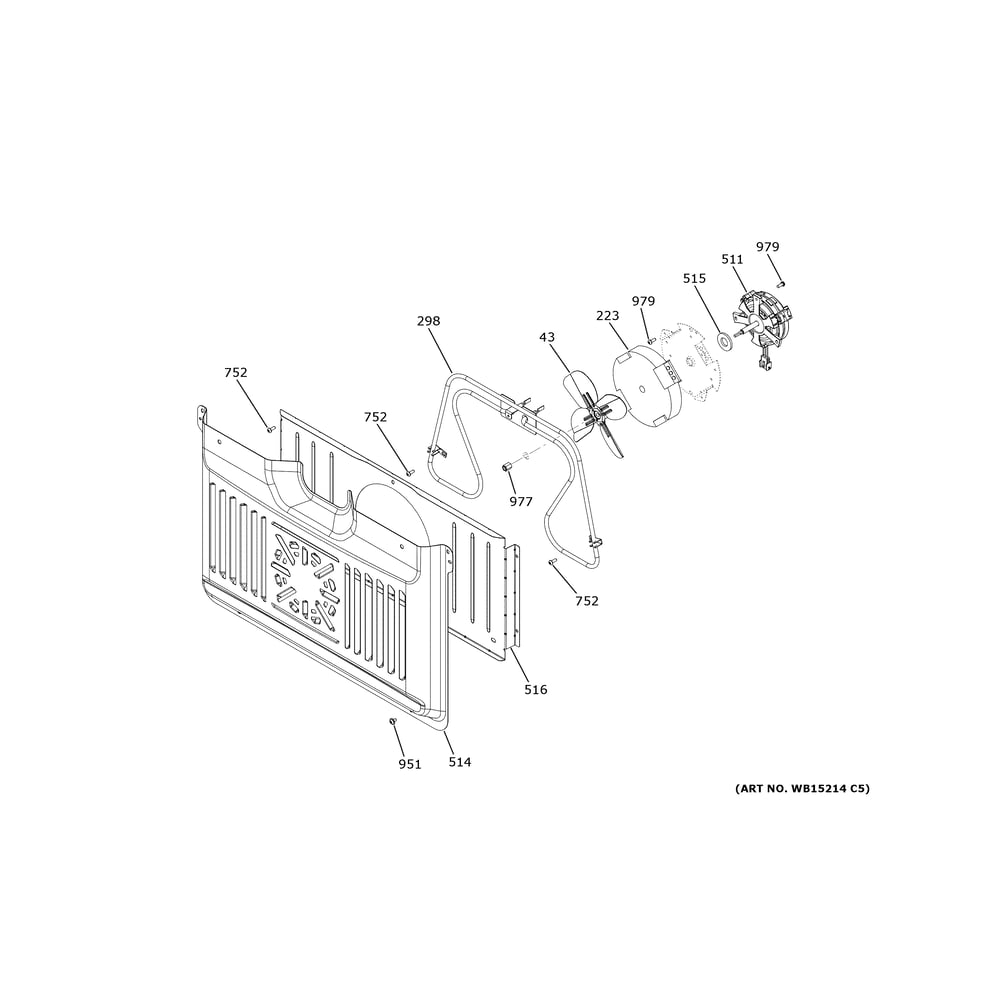 Convection Fan Diagram and Parts List for CTD90DP2N4S1  General Electric Wall Oven