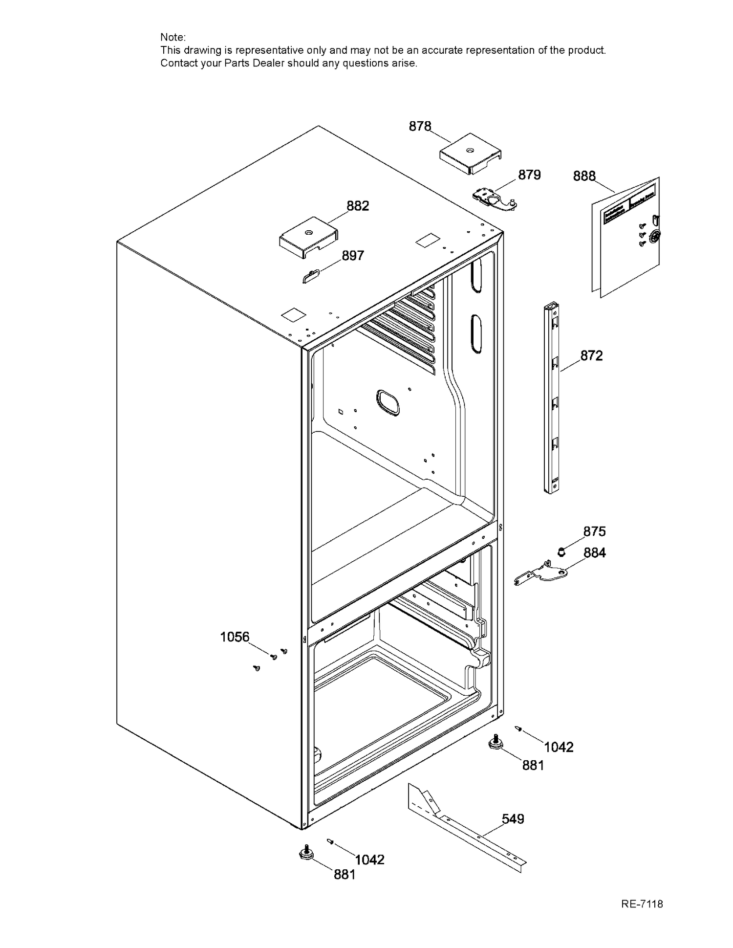 HINGE PARTS Diagram and Parts List for PDE21KGKBKWW  General Electric Refrigerator