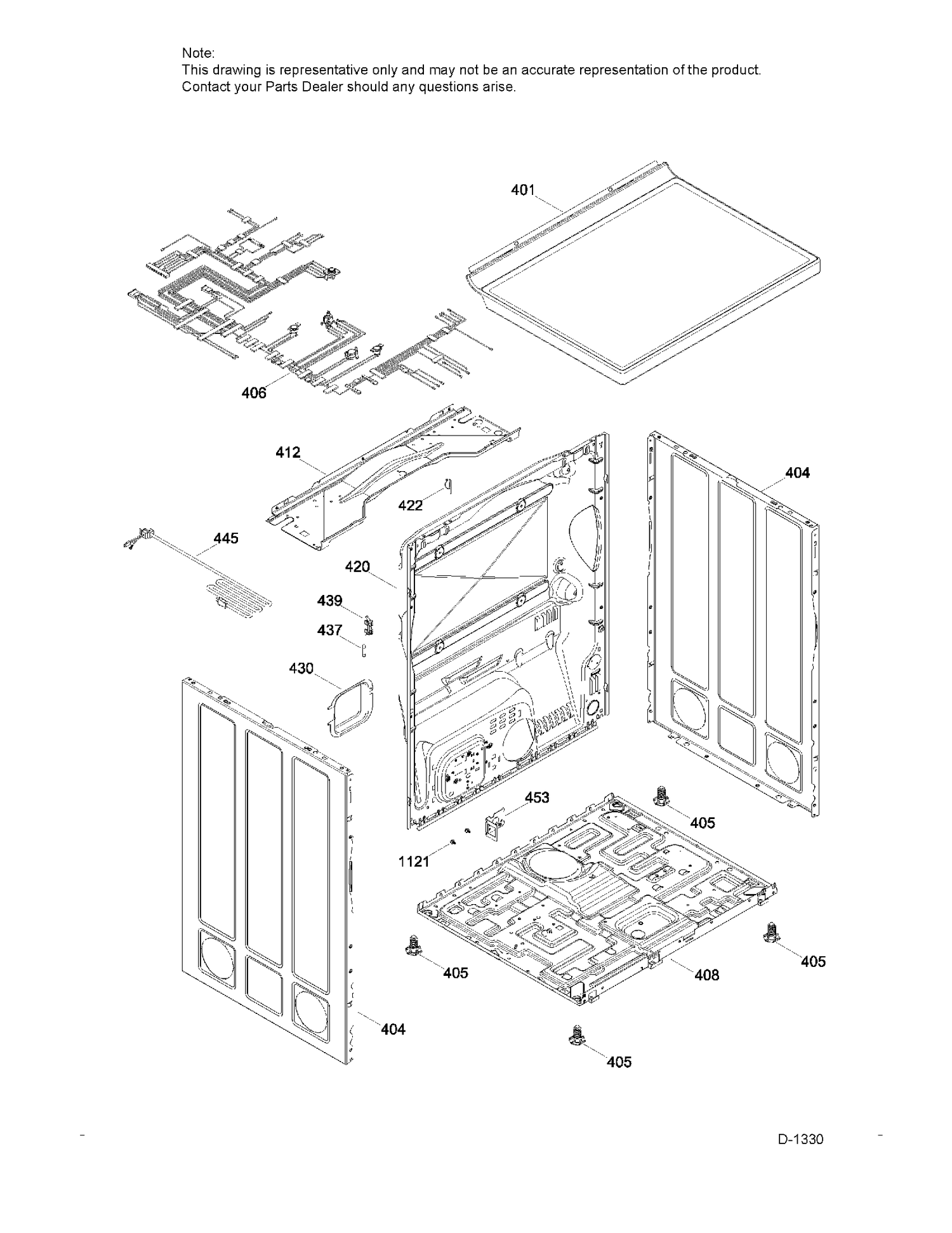 STRUCTURE Diagram and Parts List for GTMP280GD6WW  General Electric Dryer