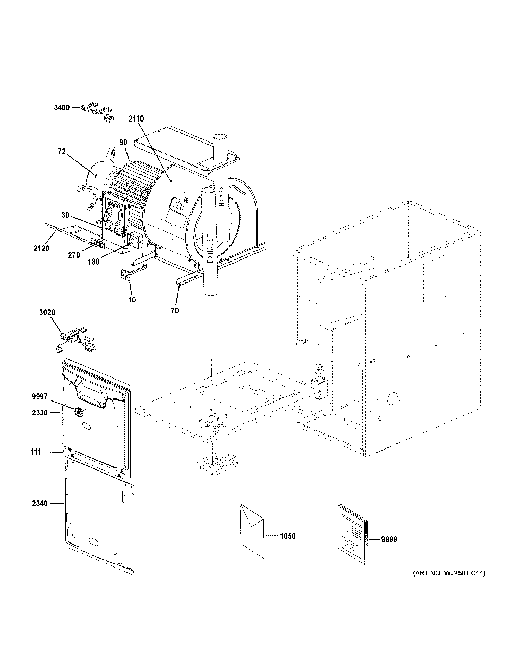 Cabinet Diagram and Parts List for NF80L045S3A51  General Electric Furnace