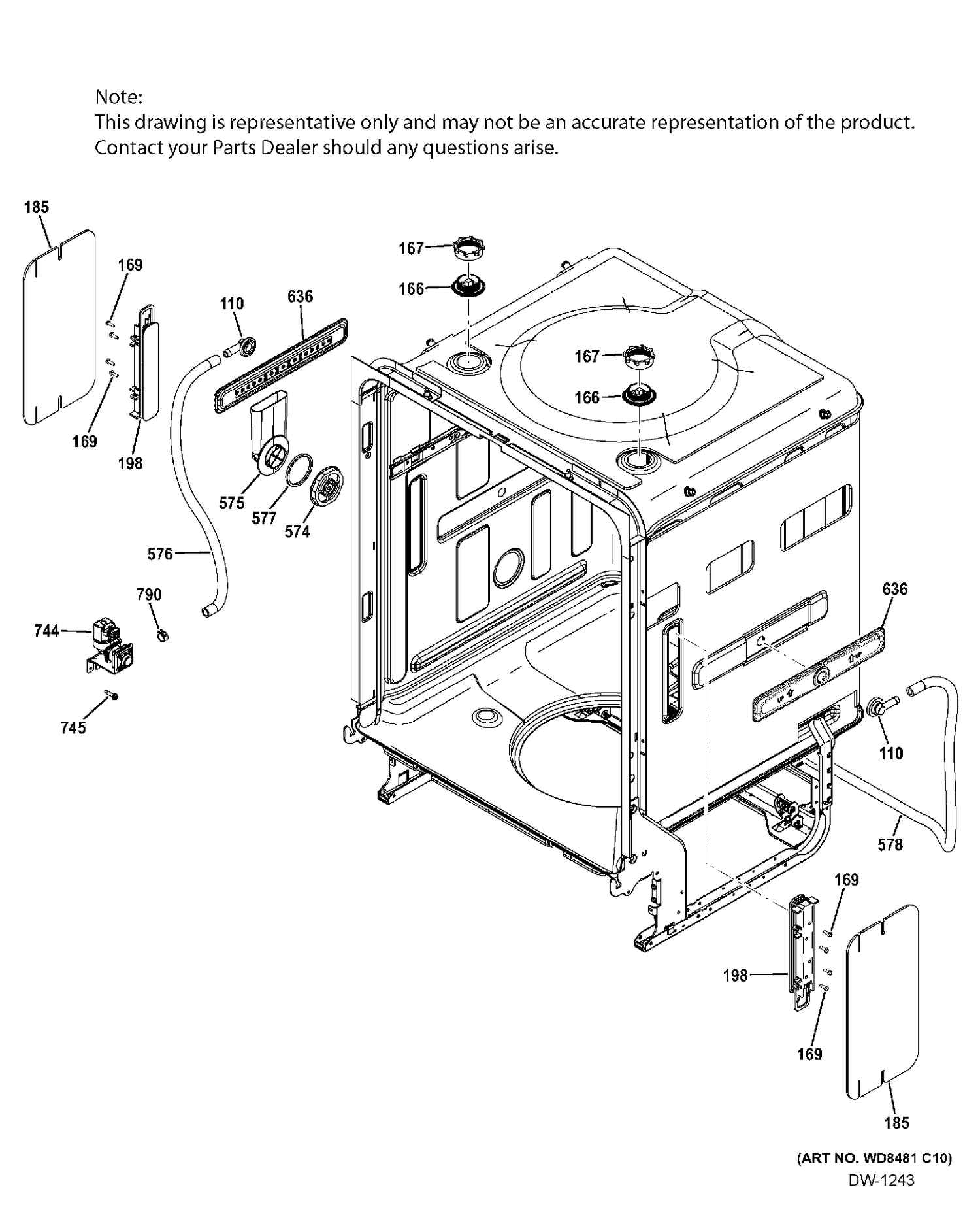 BODY PARTS 2 Diagram and Parts List for ZDT800SPF7SS  General Electric Dishwasher