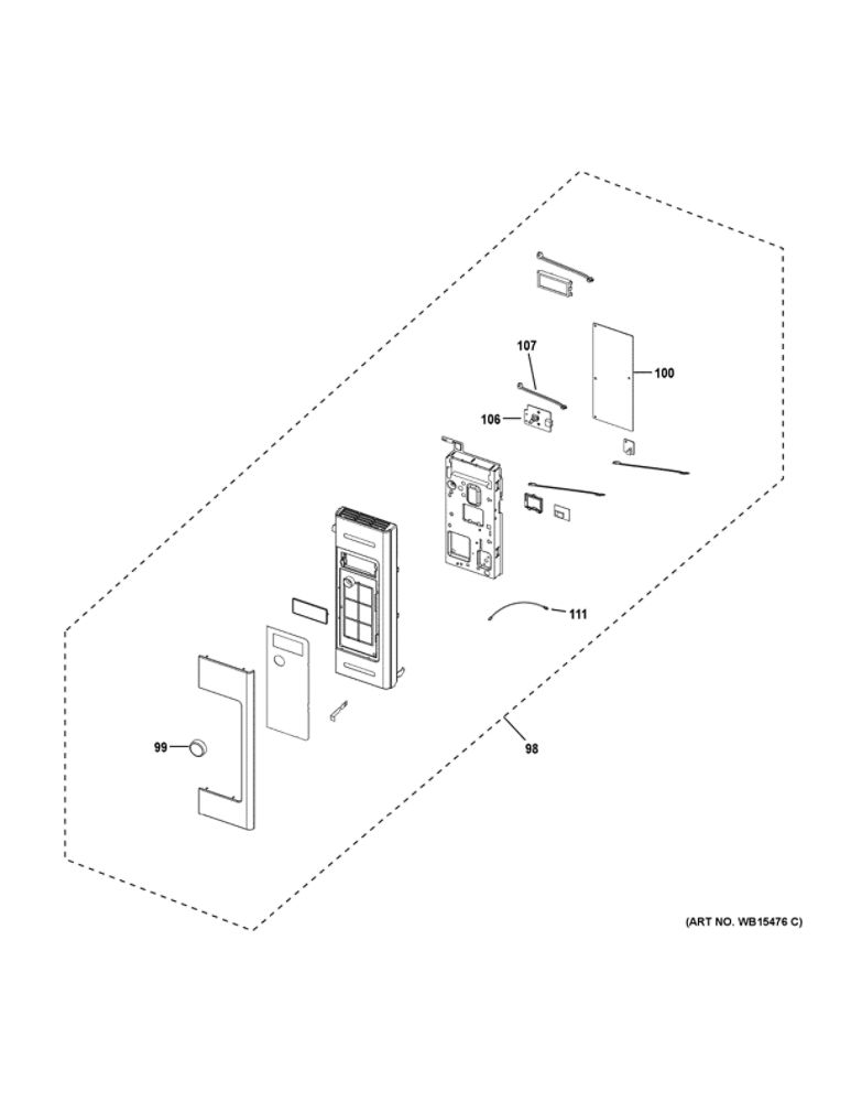 Control Parts Diagram and Parts List for PVM9179DK2BB  General Electric Microwave