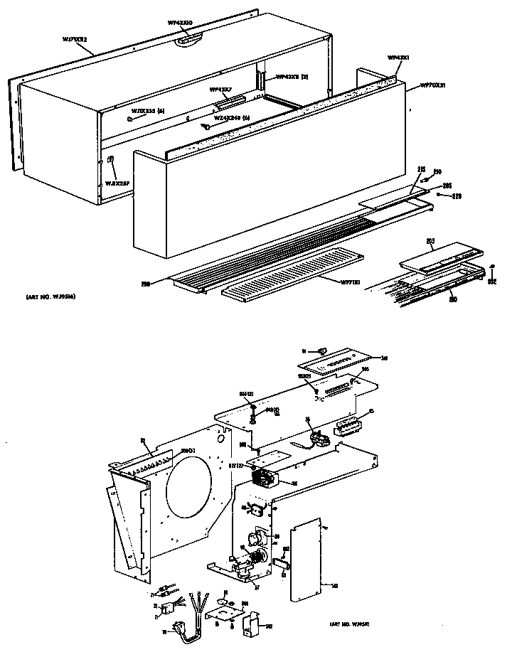 Cabinet Diagram and Parts List for A3B568ESFS1H  General Electric Air Conditioner