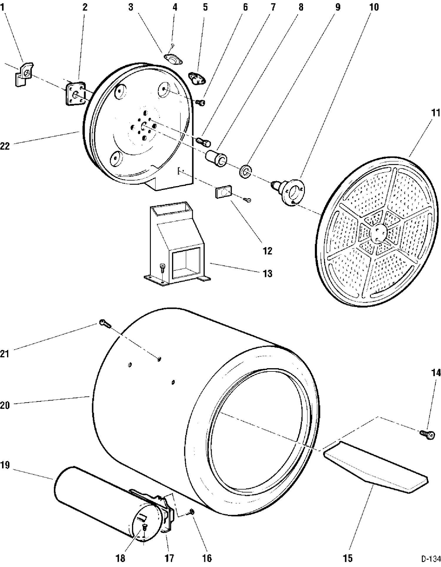 DRUM & DUCT Diagram and Parts List for UPSQ495GT6WW  General Electric Dryer