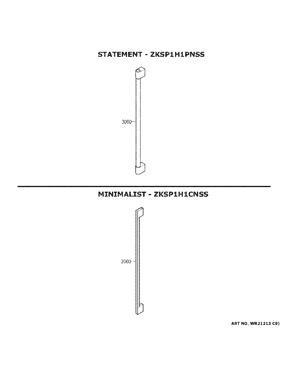 Monogram Customization Diagram and Parts List for ZIFS360NPBRH  General Electric Freezer