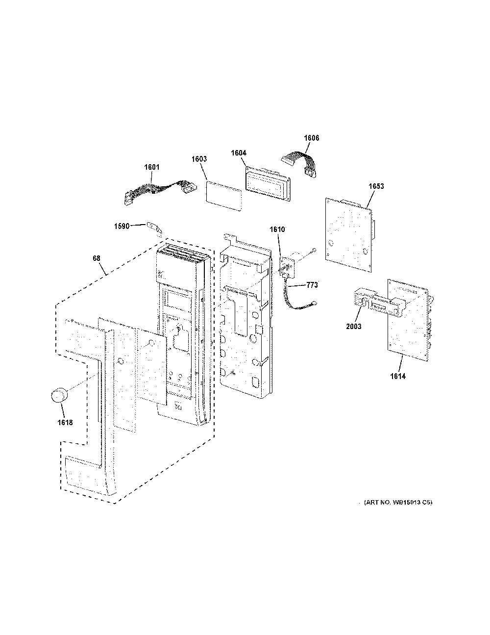 Control parts Diagram and Parts List for ZSA1202J4SS  General Electric Microwave