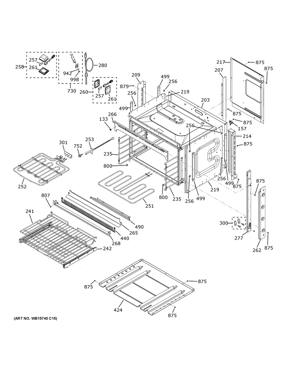 Body Parts Diagram and Parts List for PK7800SK8SS  General Electric Wall Oven
