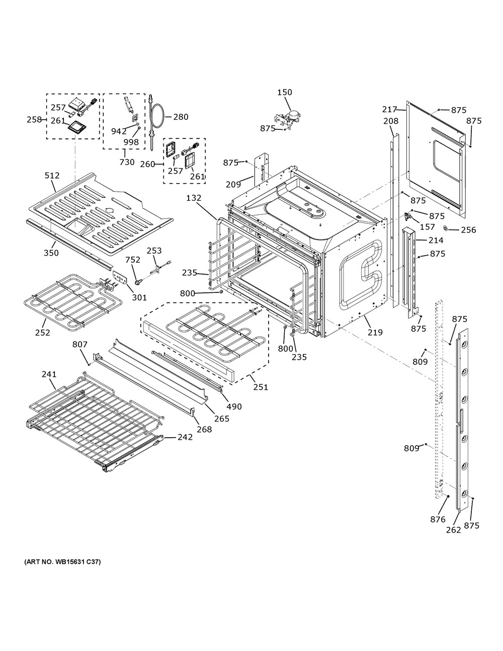 Upper Oven Diagram and Parts List for ZTD90DSSN3SS  General Electric Wall Oven