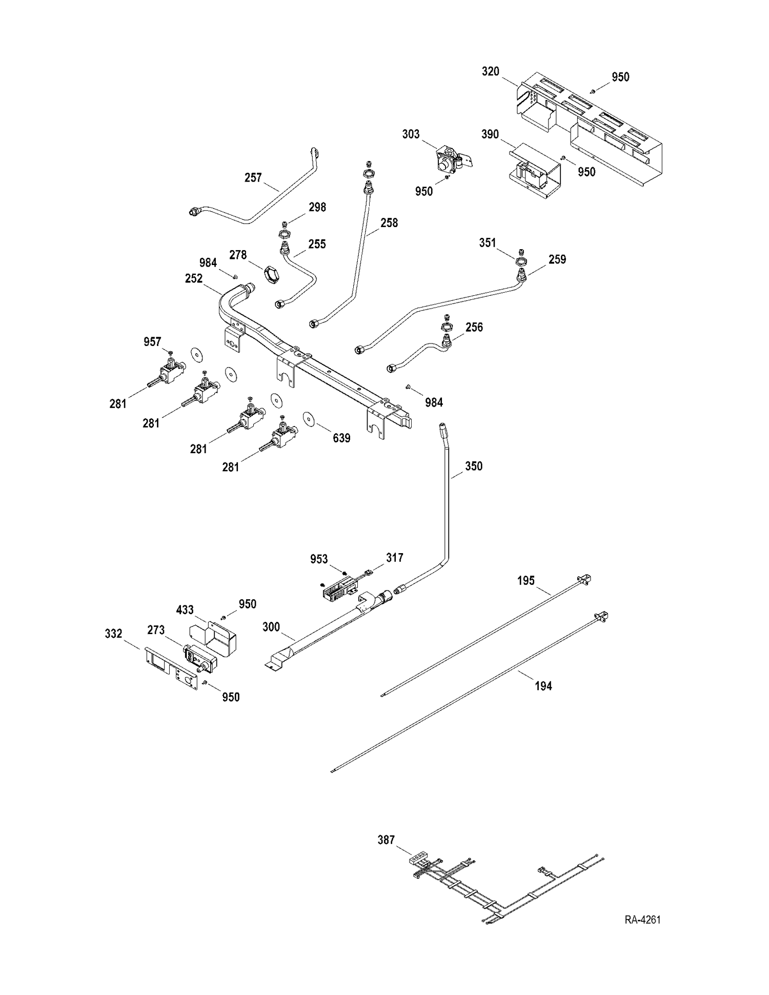 GAS PARTS Diagram and Parts List for JGAS730EL2WW  General Electric Range