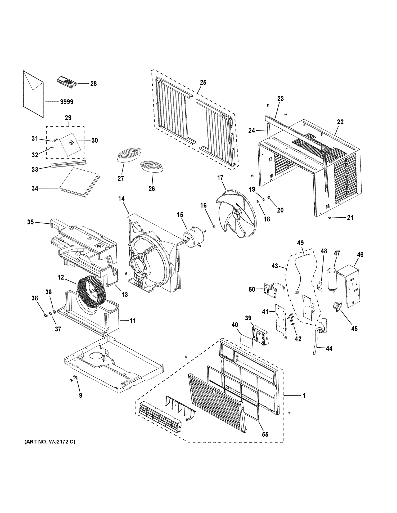 ROOM AIR CONDITIONER Diagram and Parts List for AEM06LXQ1  General Electric Air Conditioner
