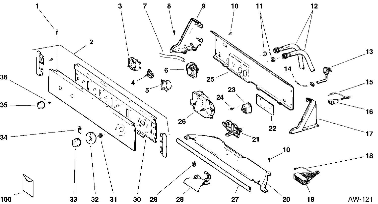 CONTROL GROUP Diagram and Parts List for GWSR3090T9WW  General Electric Washer