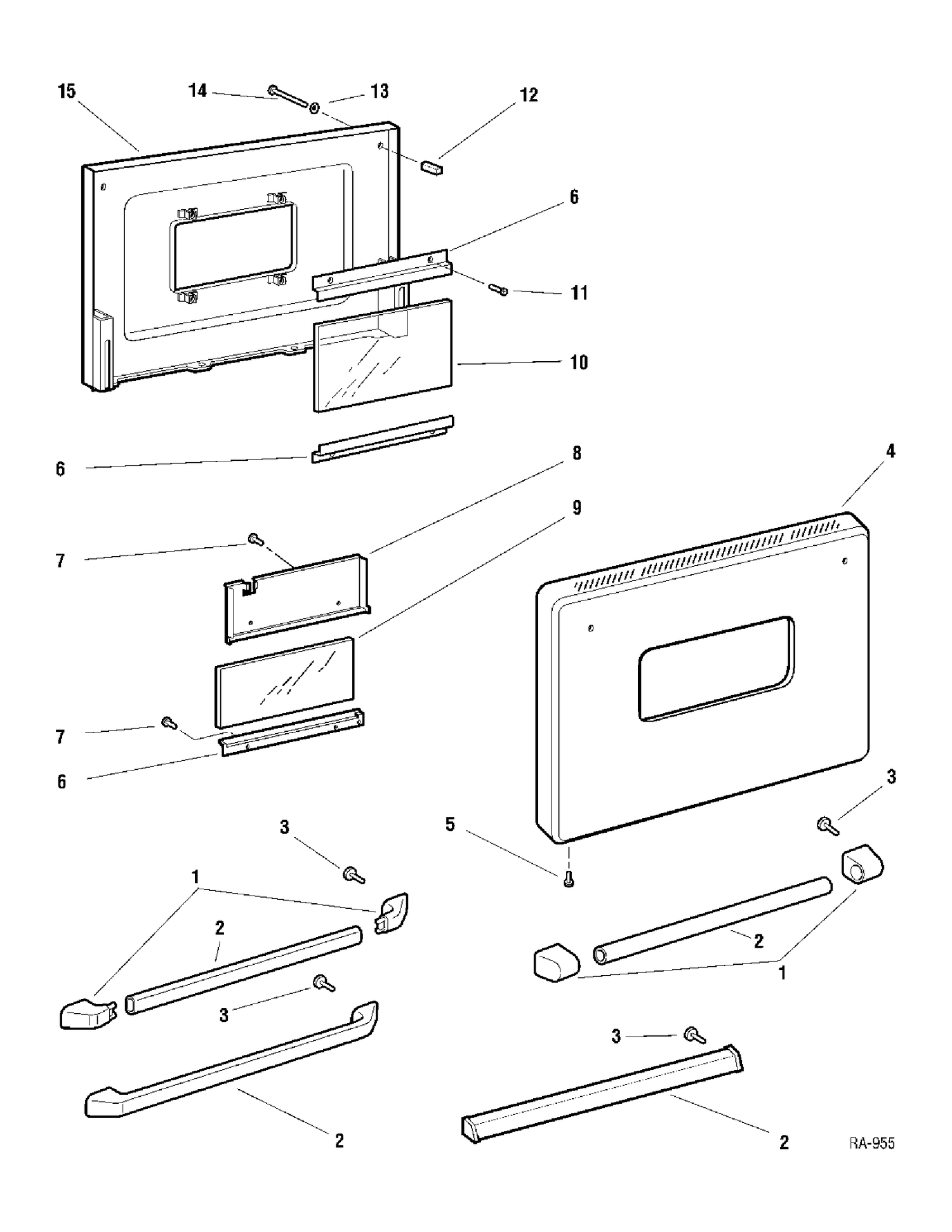 DOOR (STEEL) Diagram and Parts List for CRMF3150VM-3  General Electric Range
