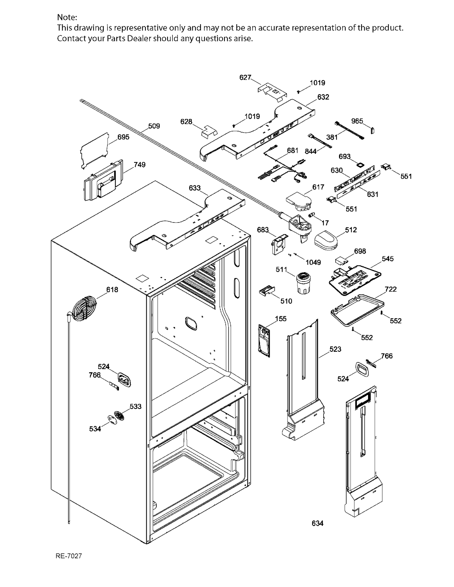 FF FUNCTIONAL PARTS Diagram and Parts List for PNE25JSKCKSS  General Electric Refrigerator
