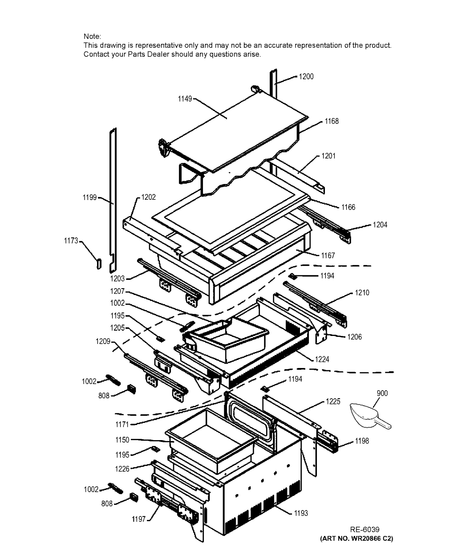 SHELVES Diagram and Parts List for ZIC30GNDAII  General Electric Refrigerator