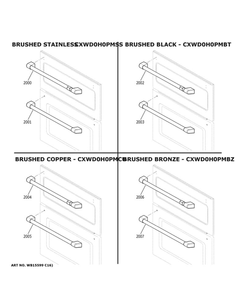 Cafe Customization Diagram and Parts List for CTD70DP2N2S1  General Electric Wall Oven